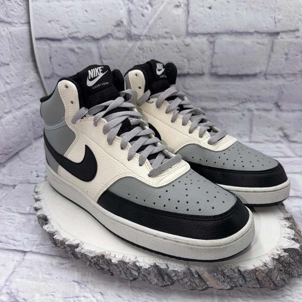 Nike Court Vision Mid Next Nature Men Shoes Size 9.5 Light Smoke Grey DN3577-002